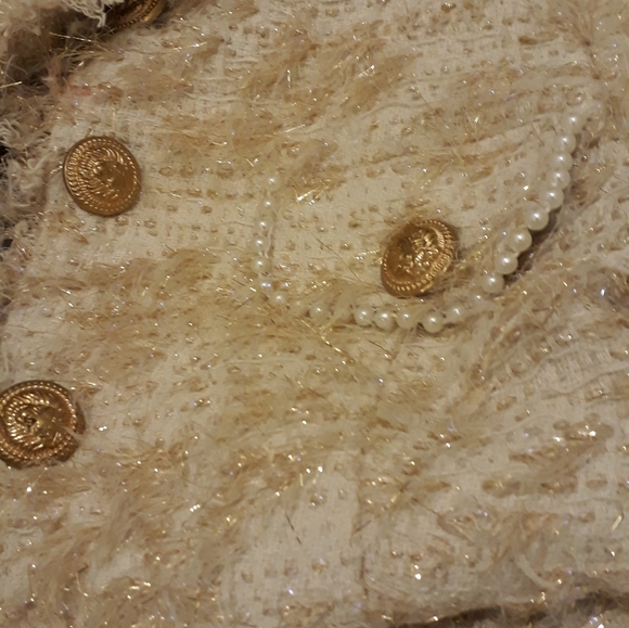 Fuzzy tweed and pearl skirt set - Picture 2 of 6